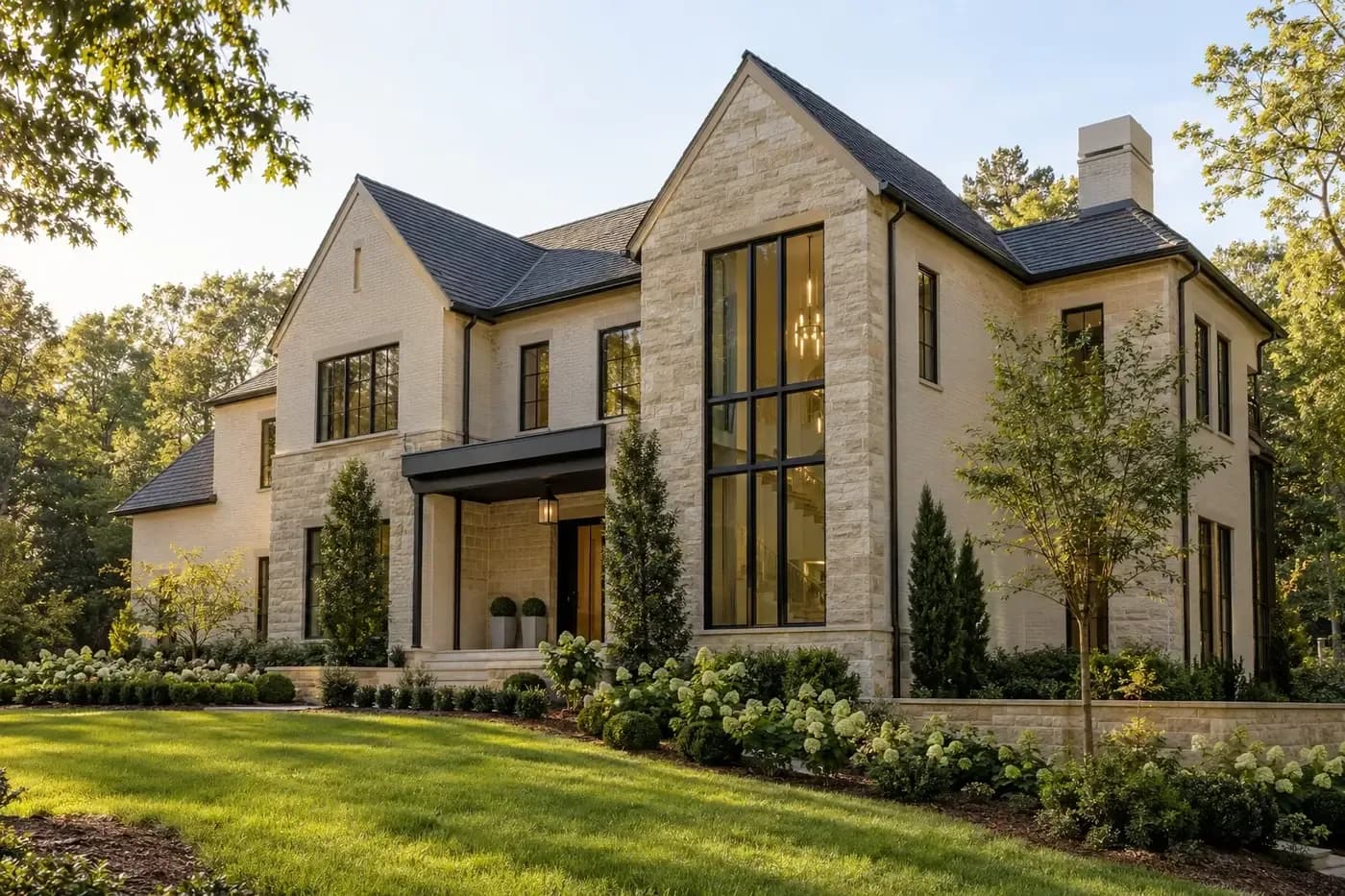 Illustrative two-story luxury Charlotte-area custom home planned with a coordinated vertical circulation core