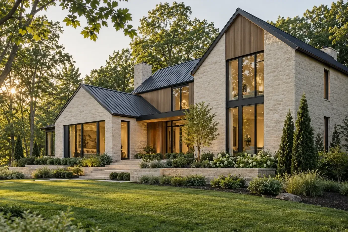 Illustrative luxury custom home representing a coordinated all-electric new-home design