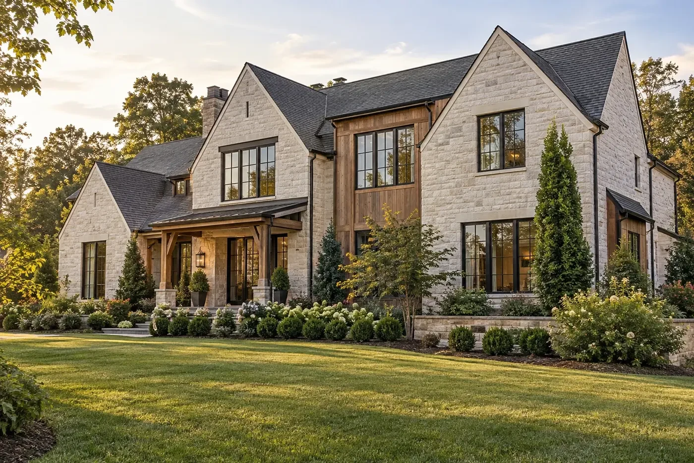 Illustrative completed luxury Charlotte-area custom home representing a clearly defined construction scope